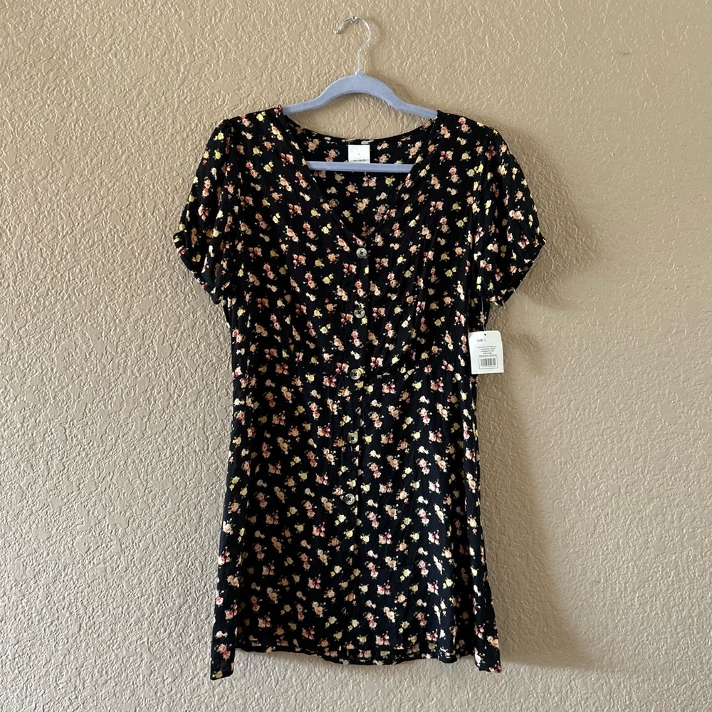 Floral Black Dress